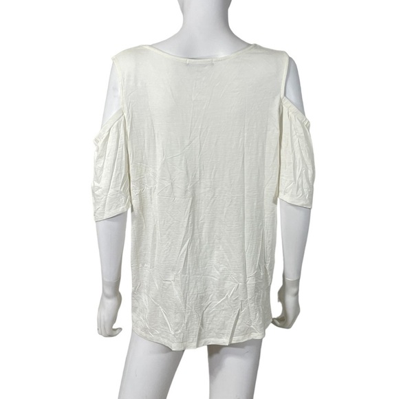Gibson Ivory Cold Shoulder Short Sleeve Blouse Top
New - Picture 5 of 7